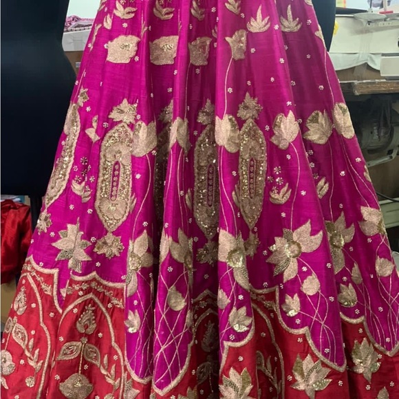 Indian wedding dress, full flare with hand embroidry & come with red net dupatta - Picture 5 of 5